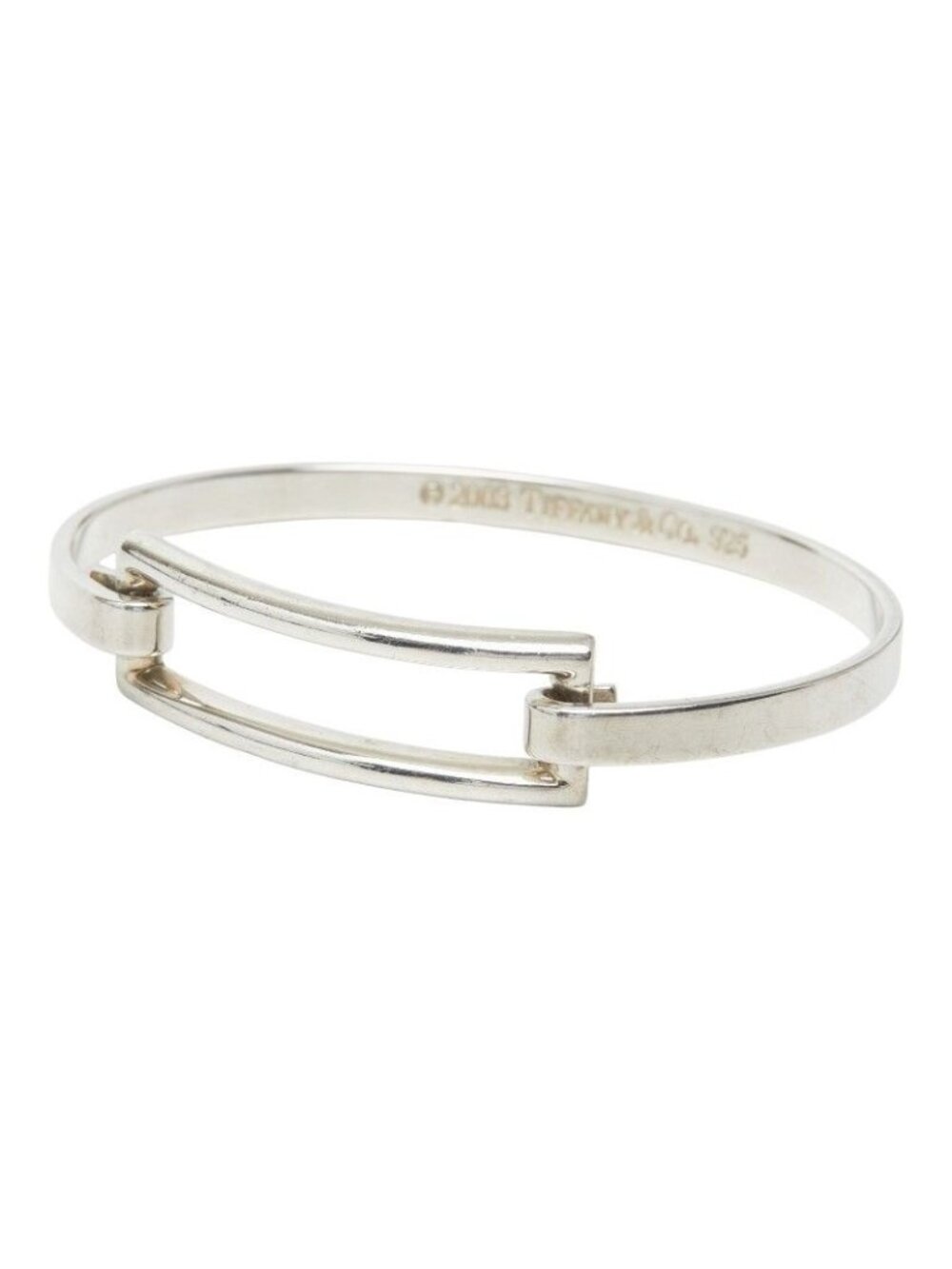 Tiffany & Co Open Rectangle Square Bracelet Bangle Silver